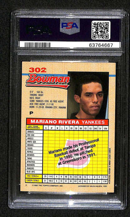 1992 BOWMAN MARIANO RIVERA ROOKIE CARD RC PSA DNA AUTO GRADE 10 (4667)