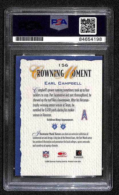 2002 DONRUSS GRIDIRON KINGS EARL CAMPBELL AUTO CARD PSA DNA (4198)