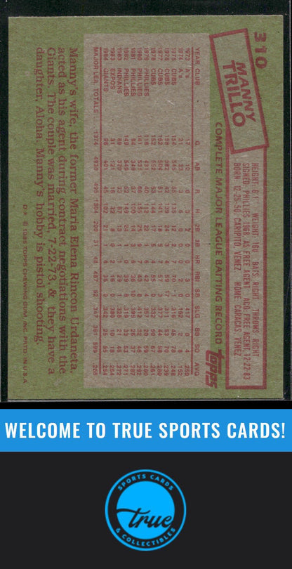 1985 Topps #310 Manny Trillo Auto