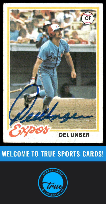 1978 Topps #348 Del Unser Auto