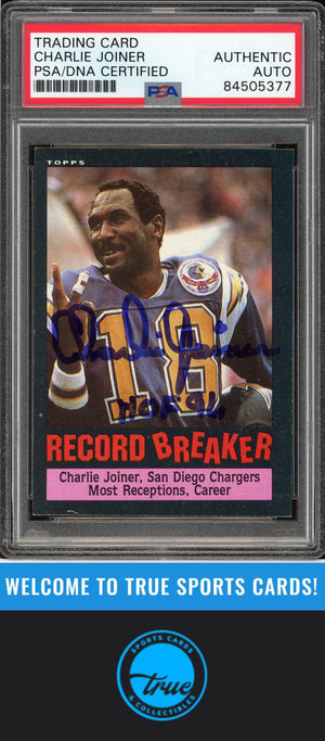1985 Topps #3 Charlie Joiner Auto PSA Authentic