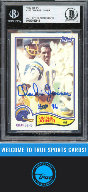 1982 Topps #233 Charlie Joiner Auto BGS Authentic (2548)