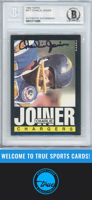 1985 Topps #377 Charlie Joiner Auto BGS Authentic (2895)
