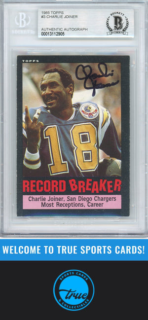 1985 Topps #3 Charlie Joiner Auto BGS Authentic (2905)
