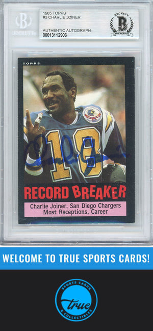 1985 Topps #3 Charlie Joiner Auto BGS Authentic (2906)