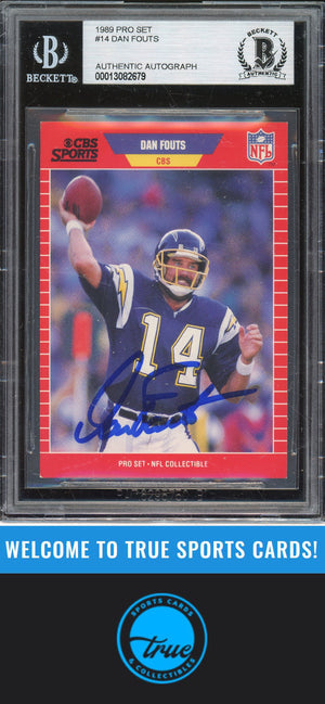 1989 Pro Set #14 Dan Fouts Announcer Collectibles Auto BGS Authentic (2679)
