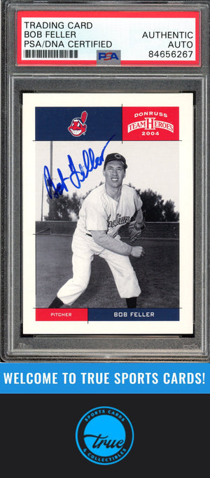 2004 Donruss Team Heroes #127 Bob Feller Auto PSA Authentic (QUANTITY AVAILABLE)