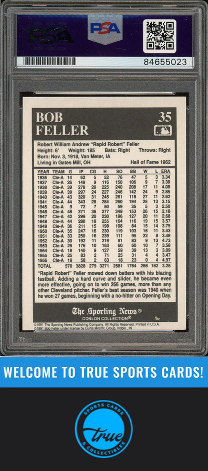 1991 Conlon Collection TSN #35 Bob Feller Auto PSA Authentic (5023)