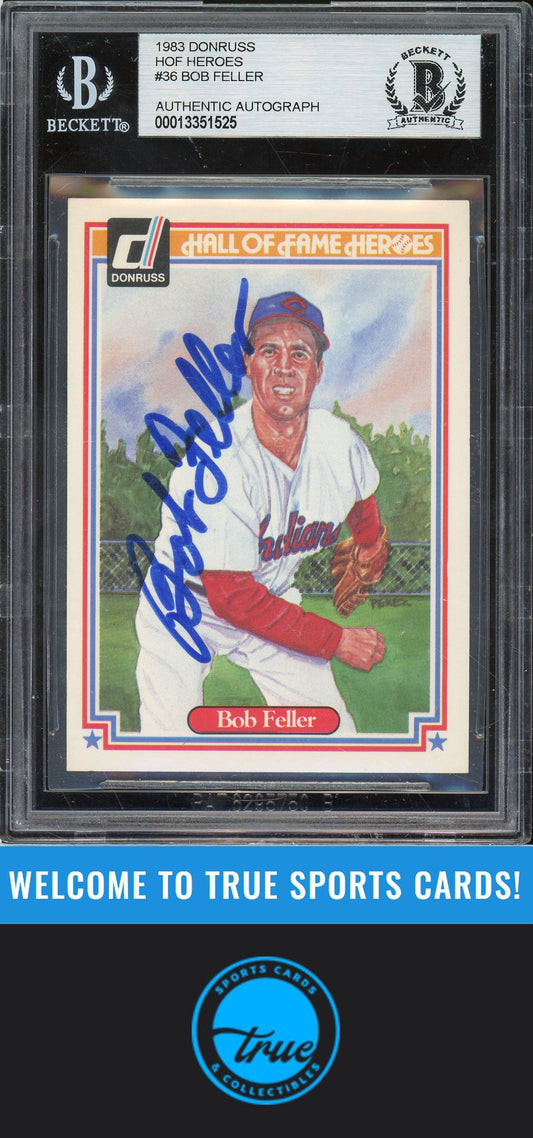 1983 Donruss Hall of Fame Heroes #36 Bob Feller Auto BGS Authentic (1525)
