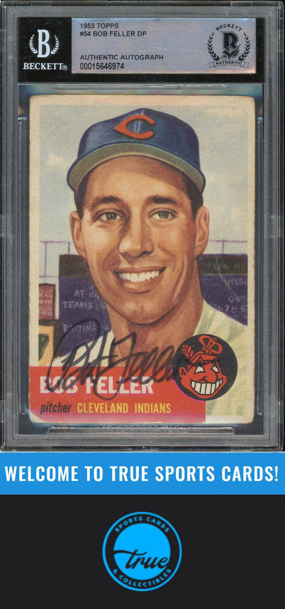 1953 Topps #54 Bob Feller Auto BGS Authentic