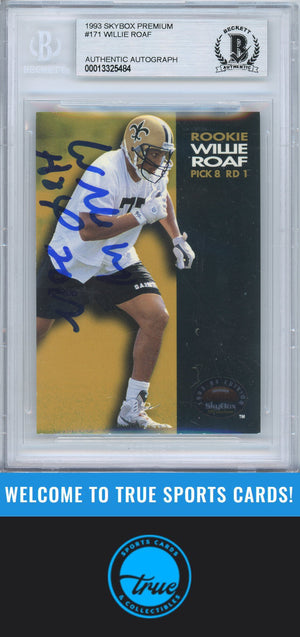 1993 SkyBox Premium #171 Willie Roaf Rookie Auto BGS Authentic