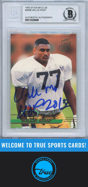 1993 Stadium Club #469b Willie Roaf Rookie Auto BGS Authentic