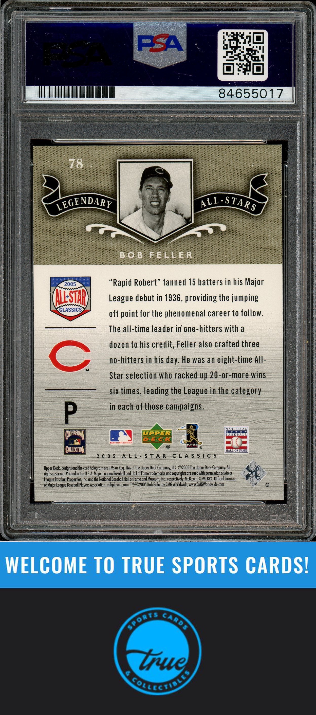 2005 Upper Deck All-Star Classics #78 Bob Feller Auto PSA Authentic (5017)