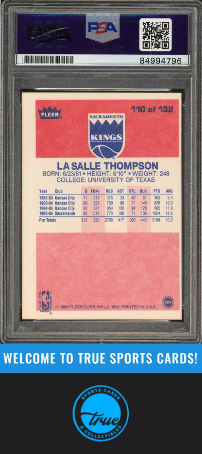 1986-87 Fleer #110 LaSalle Thompson Rookie Auto PSA Authentic (4796)