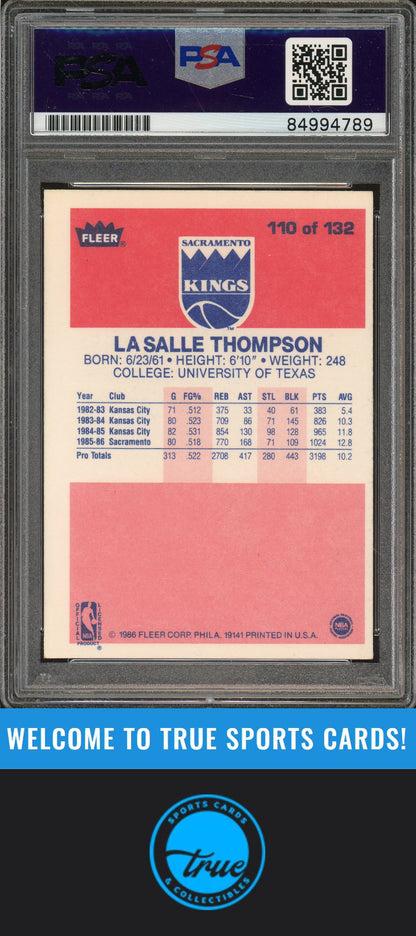 1986-87 Fleer #110 LaSalle Thompson Rookie Auto PSA Authentic (4789)