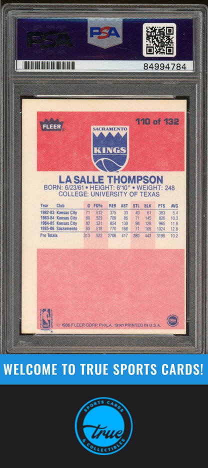 1986-87 Fleer #110 LaSalle Thompson Rookie Auto PSA Authentic (4784)