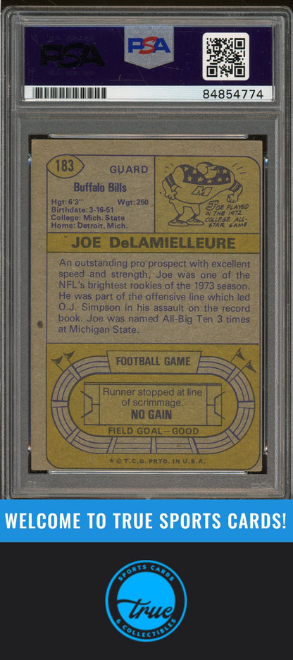 1974 Topps #183 Joe DeLamielleure Rookie Auto "HOF 03" PSA Authentic (4774)