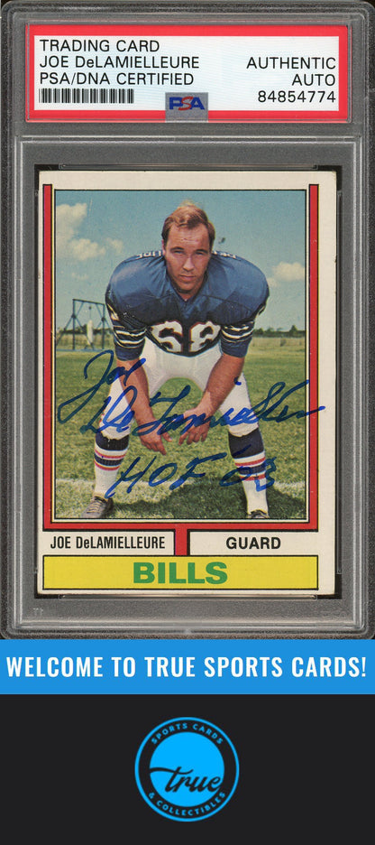 1974 Topps #183 Joe DeLamielleure Rookie Auto "HOF 03" PSA Authentic (4774)