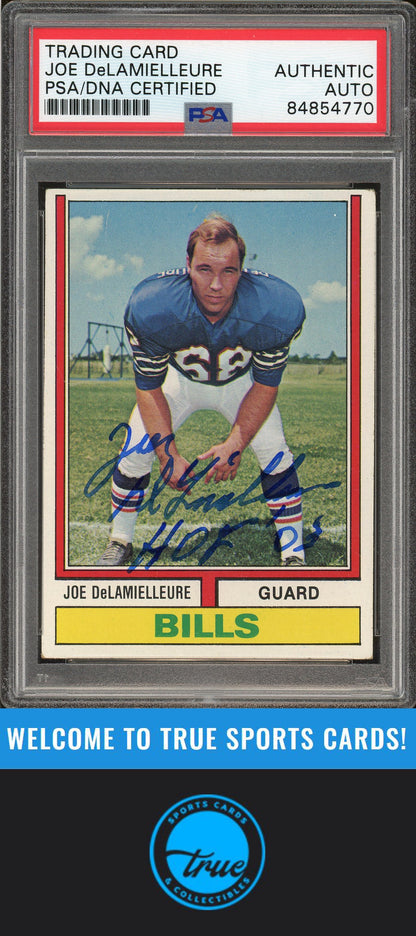 1974 Topps #183 Joe DeLamielleure Rookie Auto "HOF 03" PSA Authentic (4770)