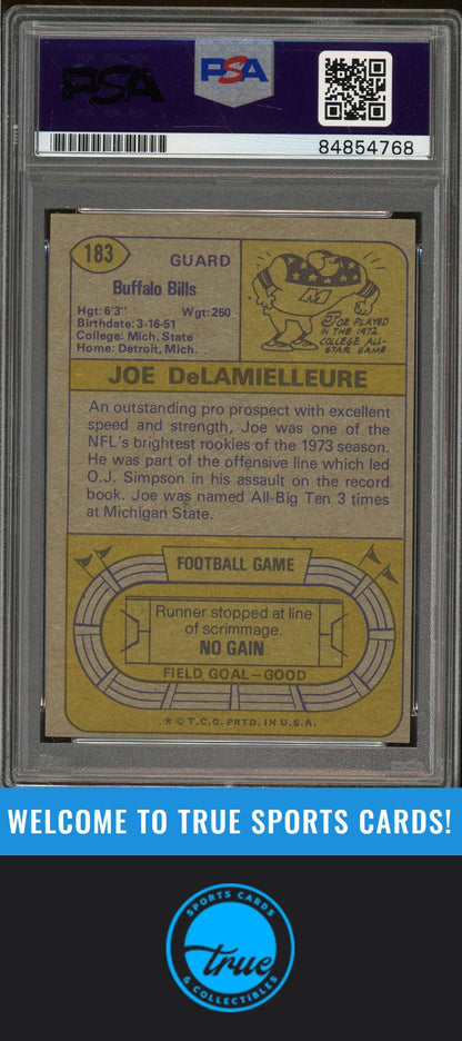 1974 Topps #183 Joe DeLamielleure Rookie Auto "HOF 03" PSA Authentic (4768)