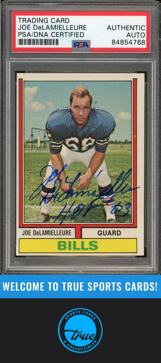 1974 Topps #183 Joe DeLamielleure Rookie Auto "HOF 03" PSA Authentic (4768)