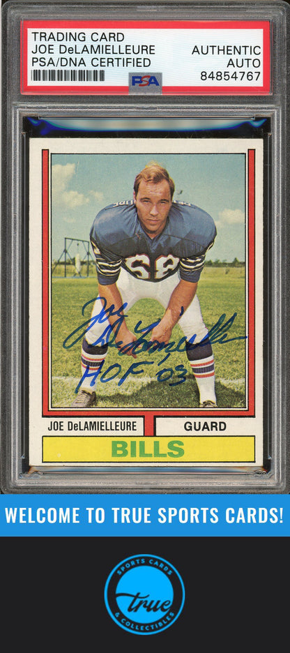 1974 Topps #183 Joe DeLamielleure Rookie Auto "HOF 03" PSA Authentic (4767)