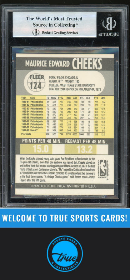 1990-91 Fleer #124 Maurice Cheeks Auto BGS Authentic (0783)