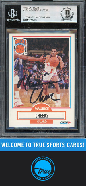 1990-91 Fleer #124 Maurice Cheeks Auto BGS Authentic QTY Avalible