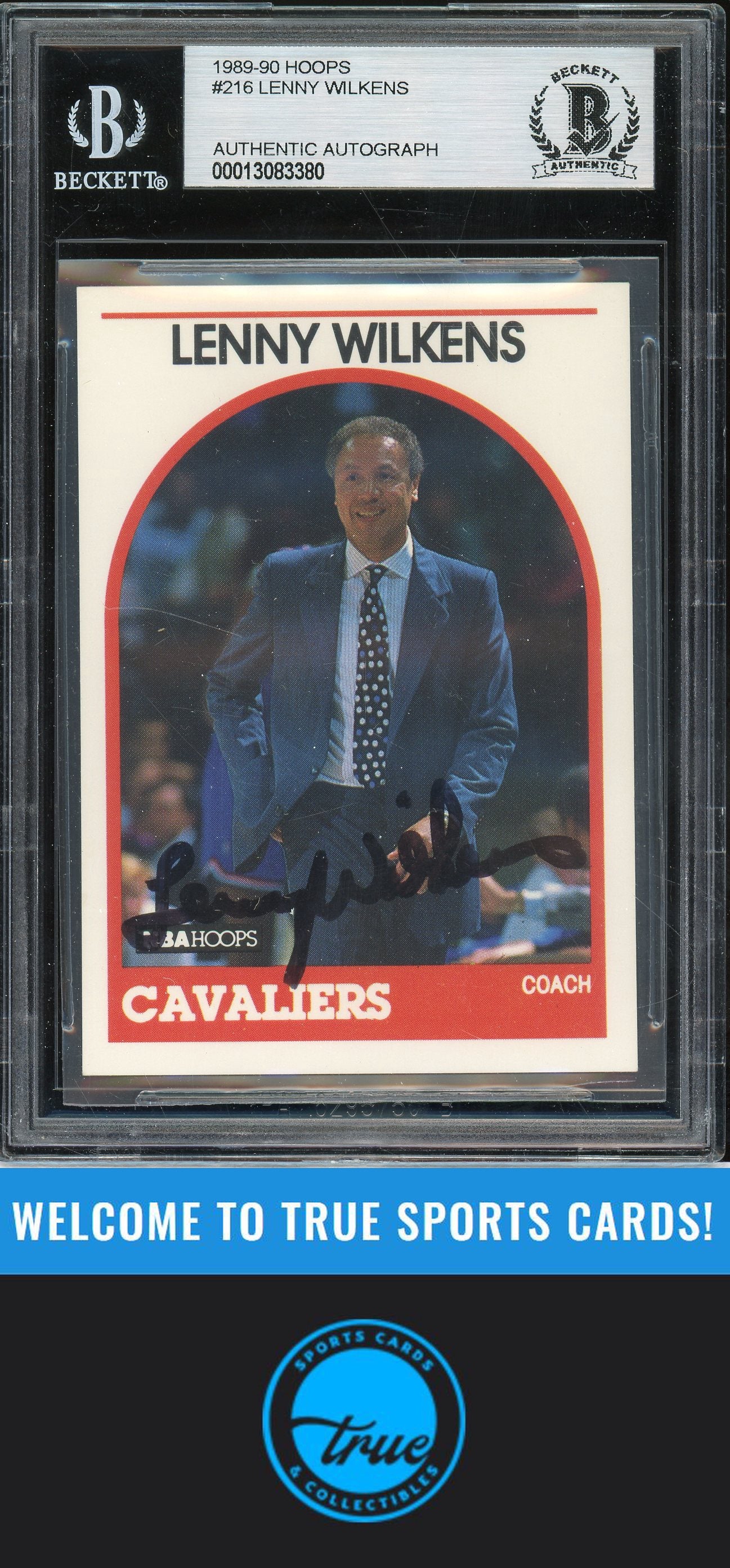 1989-90 Hoops #216 Lenny Wilkens Auto BGS Authentic (3380)