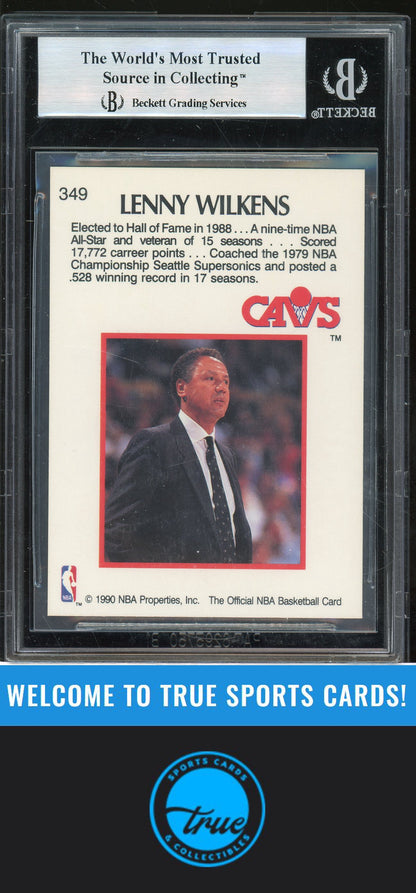 1990-91 Hoops #349 Lenny Wilkens Auto BGS Authentic (7301)