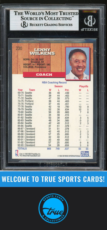 1993-94 Hoops #230 Lenny Wilkens 5th Anniversary Gold Auto BGS Authentic (3381)