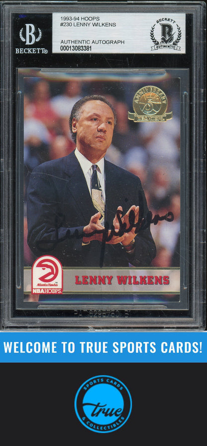 1993-94 Hoops #230 Lenny Wilkens 5th Anniversary Gold Auto BGS Authentic (3381)