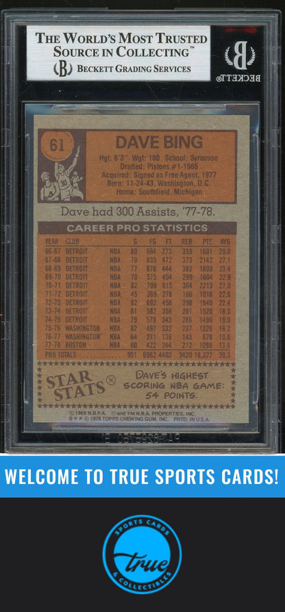 1978-79 Topps #61 Dave Bing Auto BGS Authentic (1064)