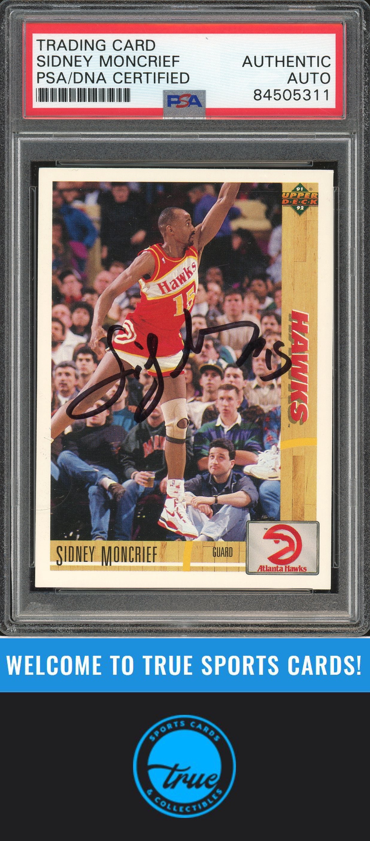 1991-92 Upper Deck #240 Sidney Moncrief Auto PSA Authentic (5311)