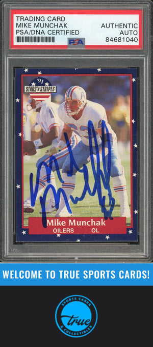 1991 Fleer Stars 'n Stripes #24 Mike Munchak Auto PSA Authentic (1040)