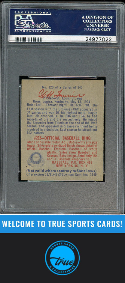 1949 Bowman #120 Cliff Fannin PSA 6