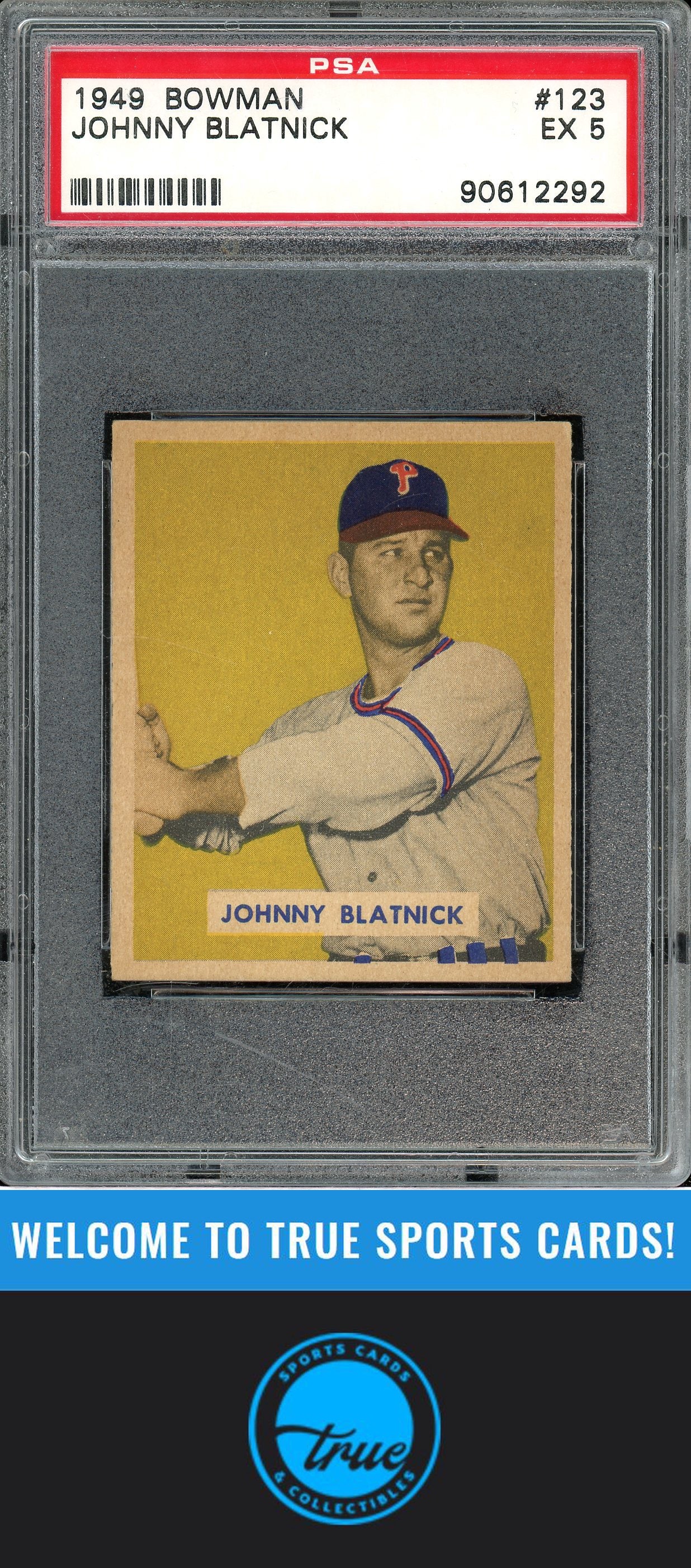 1949 Bowman #123 Johnny Blatnick PSA 5