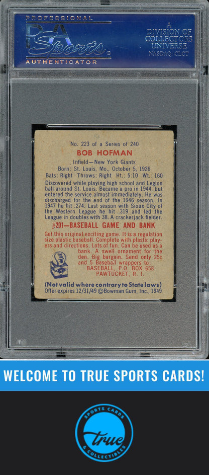 1949 Bowman #223 Bob Hofman PSA 3