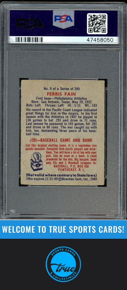 1949 Bowman #9 Ferris Fain PSA 1.5