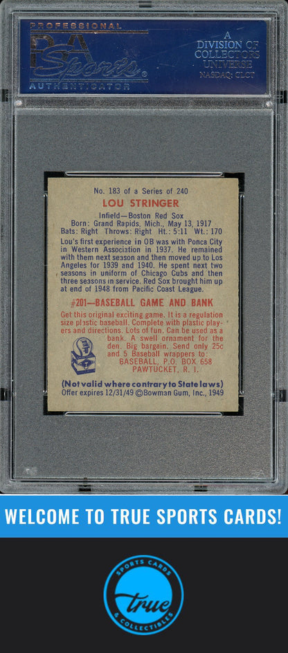1949 Bowman #183 Lou Stringer PSA 6.5