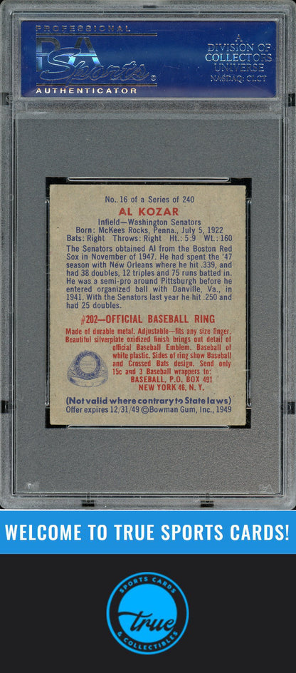 1949 Bowman #16 Al Kozar PSA 4