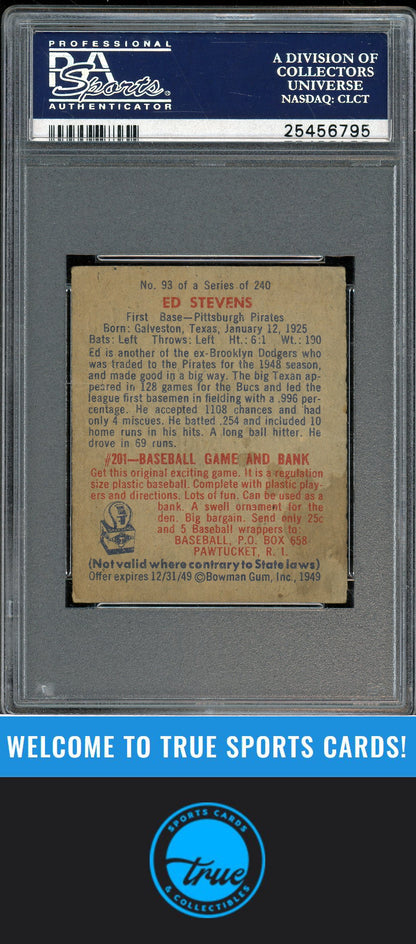1949 Bowman #93 Ed Stevens PSA 2 (MK)