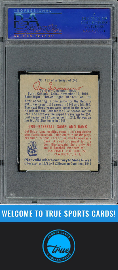1949 Bowman #113 Ray Lamanno PSA 2