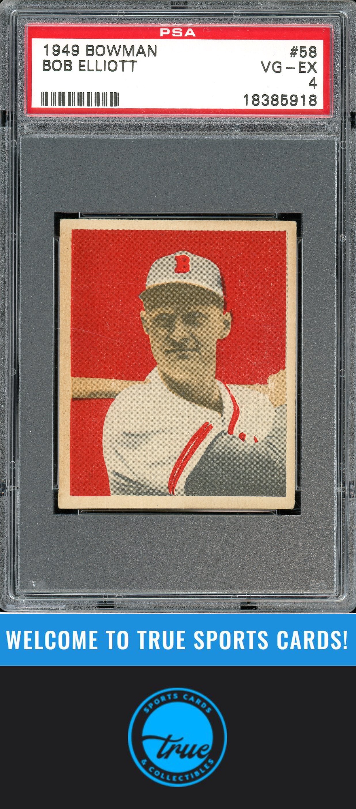 1949 Bowman #58 Bob Elliott PSA 4