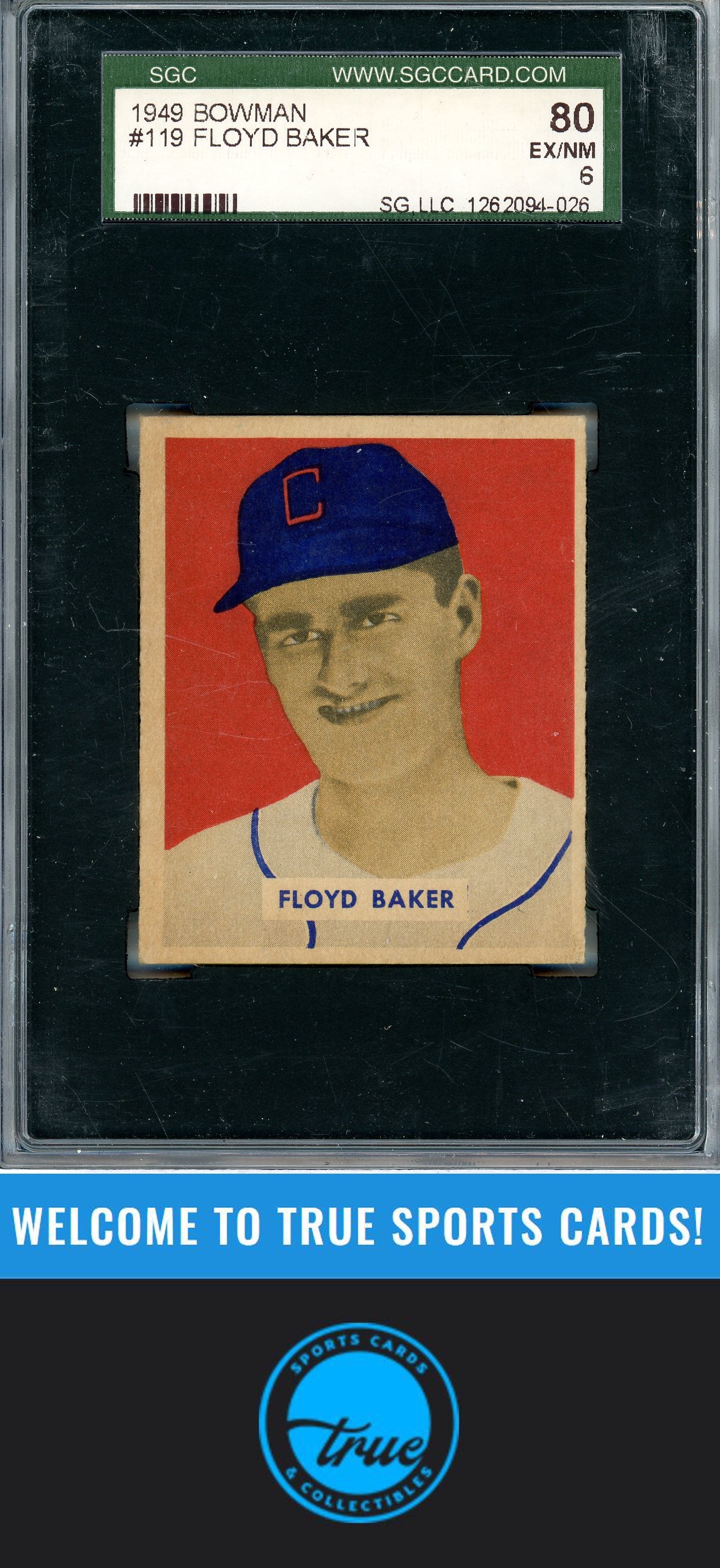 1949 Bowman #119 Floyd Baker SGC 6