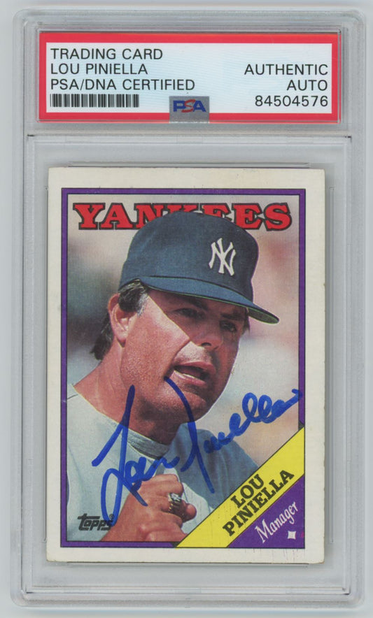 1988 Topps Lou Piniella Auto - PSA/DNA Authentic