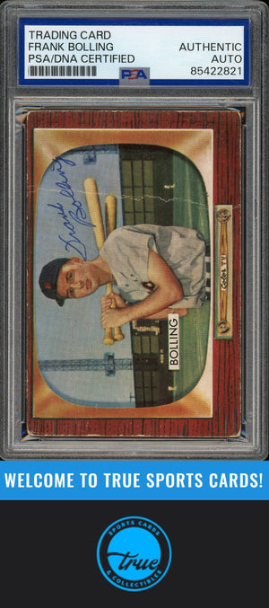 1955 Bowman #204b Frank Bolling Auto PSA Authentic (2821)