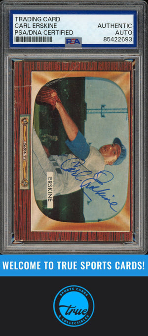 1955 Bowman #170 Carl Erskine Auto PSA Authentic