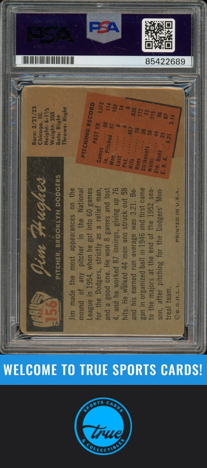 1955 Bowman #156 Jim Hughes Auto PSA Authentic (2689)