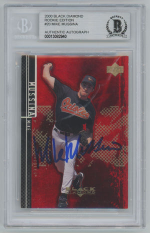 2000 Black Diamond Rookie Edition Mike Mussina Auto - Beckett Authentic
